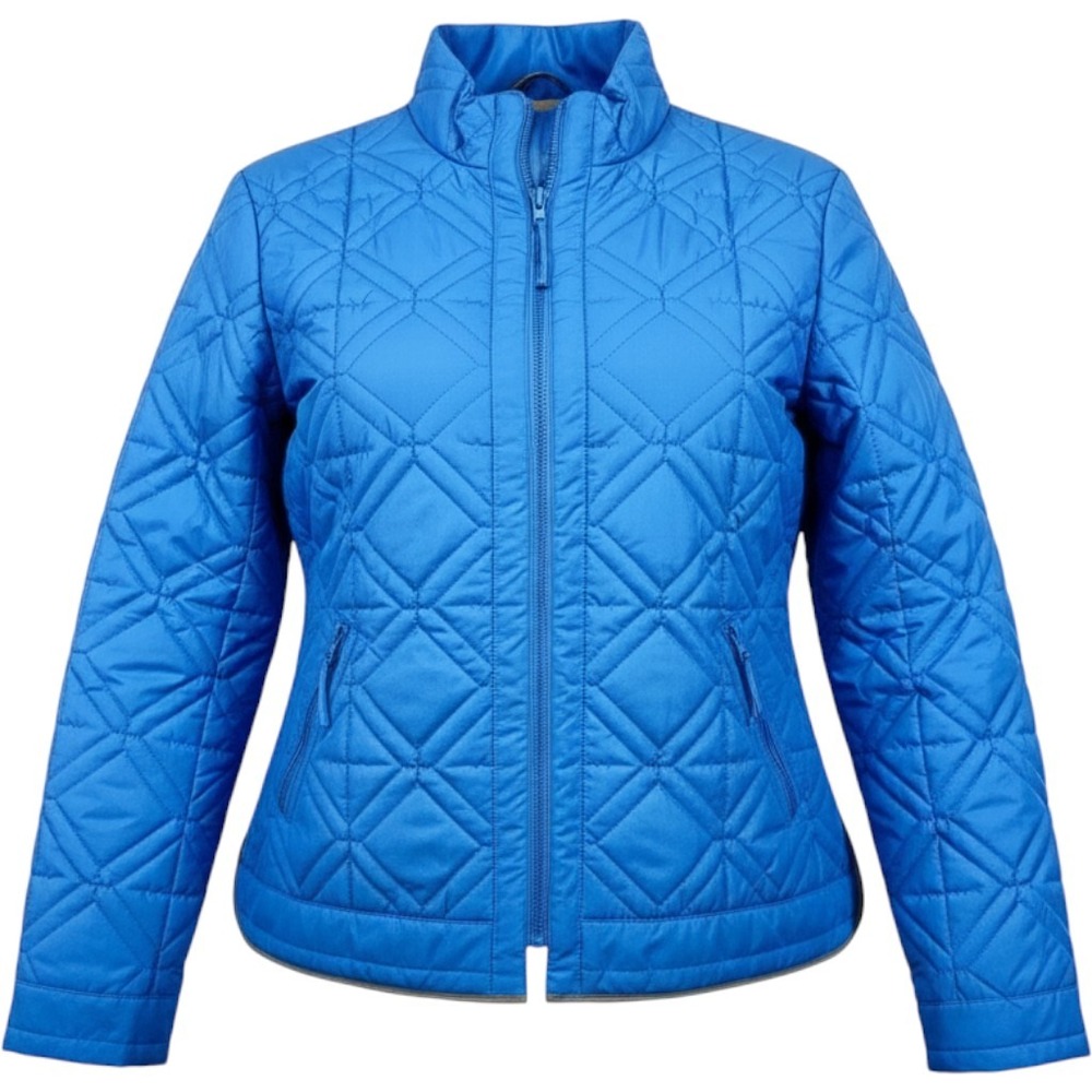 Talbots Blue Quilted Barn Jacket M Lightweight Puffer Preppy Coastal Classic